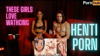 Girls observing erotic anime engage in intimate acts