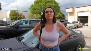 Roadside - Natural Busty Teen Engages In Intimate Bonding With Her Car Mechanic