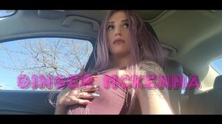 Very excited during lunch break | TOO CLOSE TO PLAY WITH MY CLIT IN THE CAR | Tightly shaved genitals