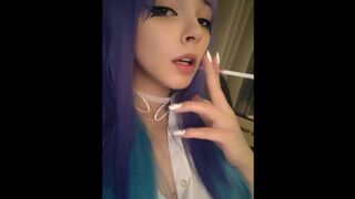 Cute Anime Girl smoking a cigarette (full video on my 0nlyfans/ManyVids)