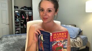 incessantly while diving into Harry Potter, seated on a vibrating plaything